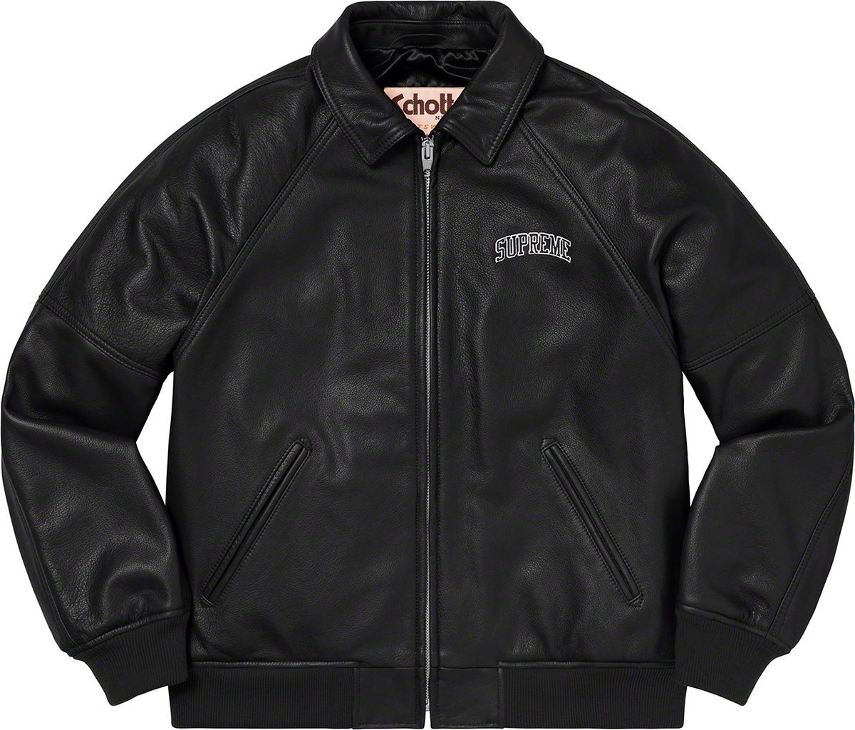 Martin Wong/Supreme Schott® 8-Ball Leather Varsity Jacket view 8